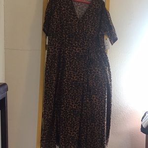 Leopard print wrap dress